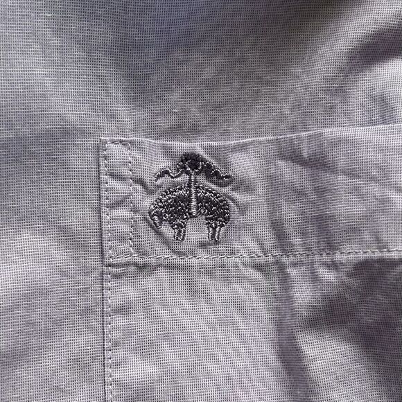 Brooks Brothers 1818 Short Sleeve Shirt Mens Medium Purple Cotton Casual - Picture 4 of 6